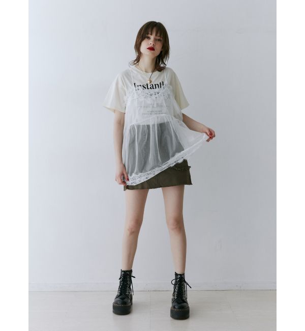 jouetie「ランジェリーレイヤードチュニックTシャツ」|Tシャツ・カットソー|