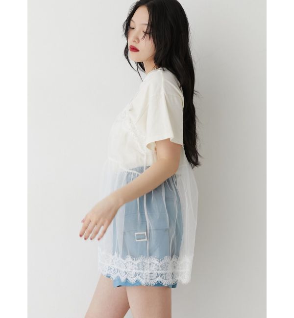 jouetie「ランジェリーレイヤードチュニックTシャツ」|Tシャツ・カットソー|