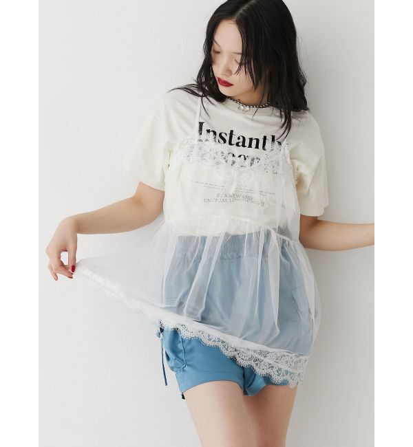 jouetie「ランジェリーレイヤードチュニックTシャツ」|Tシャツ・カットソー|