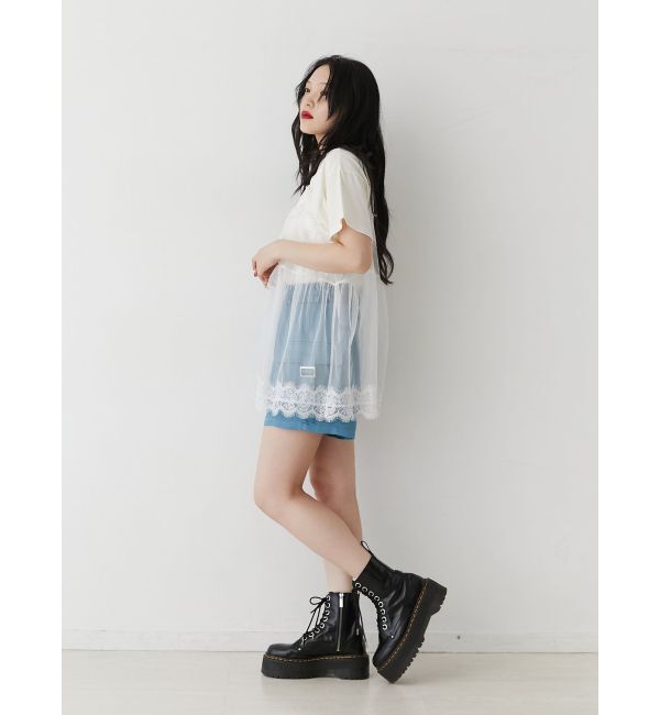 jouetie「ランジェリーレイヤードチュニックTシャツ」|Tシャツ・カットソー|
