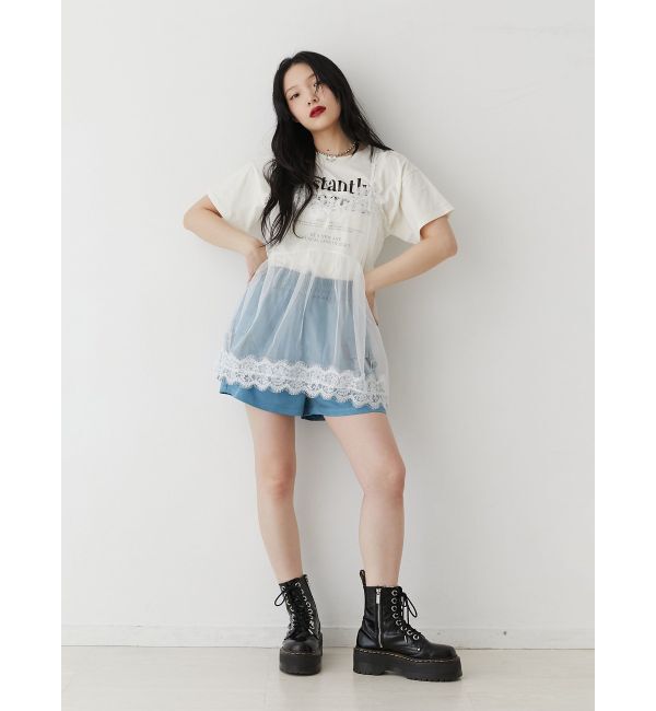 jouetie「ランジェリーレイヤードチュニックTシャツ」|Tシャツ・カットソー|