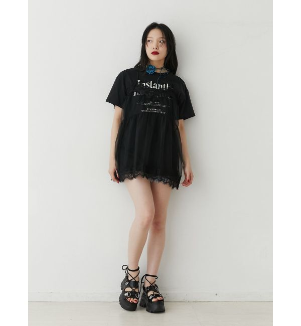 jouetie「ランジェリーレイヤードチュニックTシャツ」|Tシャツ・カットソー|