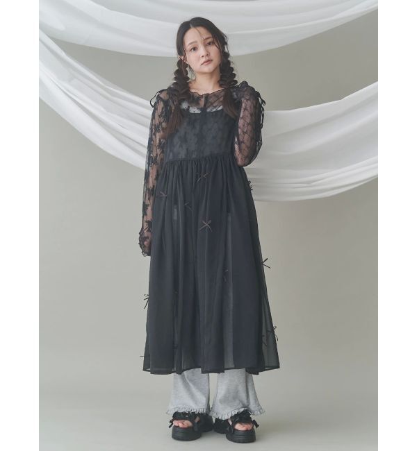 merry jenny「シアーレースコンビtops」|Tシャツ・カットソー|