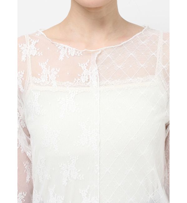 merry jenny「シアーレースコンビtops」|Tシャツ・カットソー|