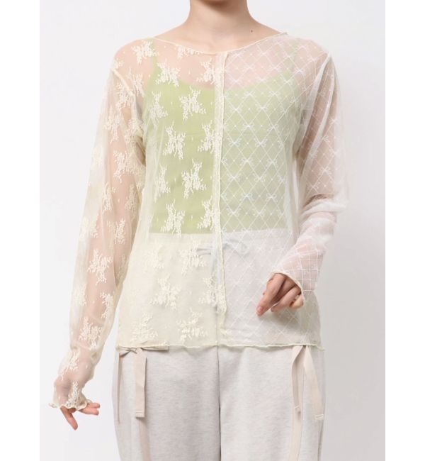 merry jenny「シアーレースコンビtops」|Tシャツ・カットソー|