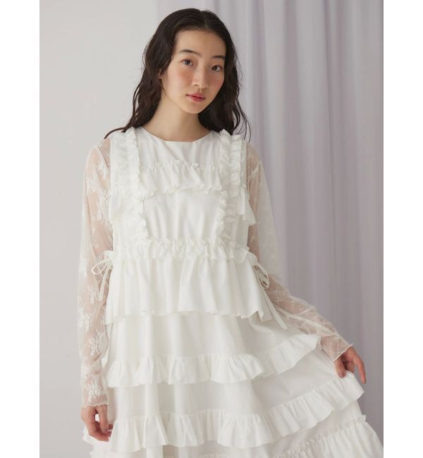 merry jenny「シアーレースコンビtops」|Tシャツ・カットソー|