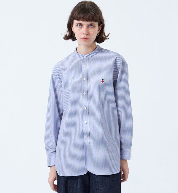 MACKINTOSH PHILOSOPHY「バッキンガムベア バンドカラーシャツ」|シャツ・ブラウス|ブルー