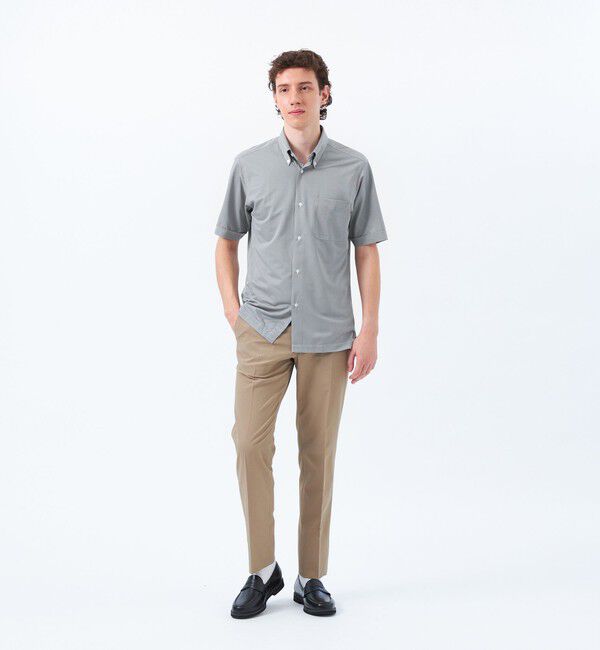 MACKINTOSH PHILOSOPHY「【WEB&一部店舗限定】トロッター オックス/ストライプ スクエアボタンダウン半袖シャツ」|シャツ・ブラウス|