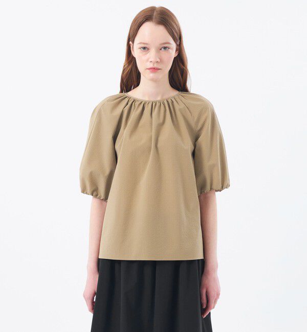 MACKINTOSH PHILOSOPHY「サマーサッカーギャザーブラウス」|シャツ・ブラウス|