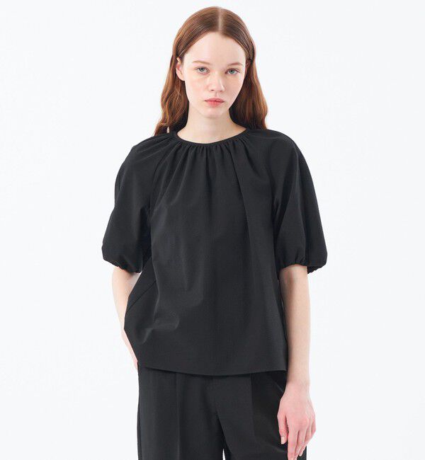 MACKINTOSH PHILOSOPHY「サマーサッカーギャザーブラウス」|シャツ・ブラウス|