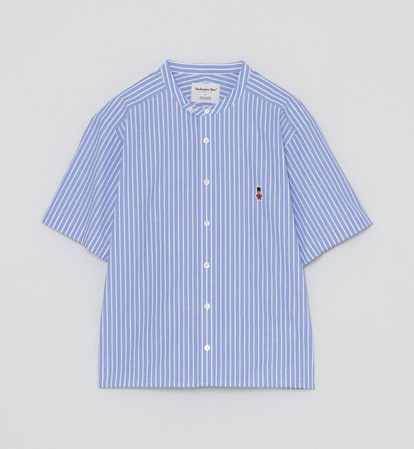 MACKINTOSH PHILOSOPHY「バッキンガムベア バンドカラーショートスリーブシャツ」|シャツ・ブラウス|ブルー