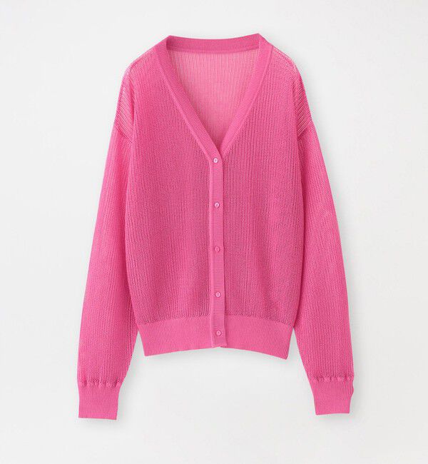  「メッシュカーディガン」|ニット・セーター|ピンク