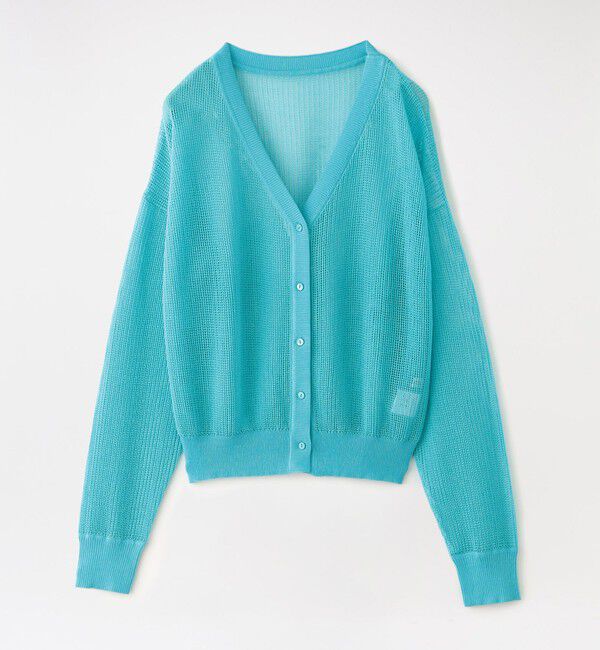  「メッシュカーディガン」|ニット・セーター|サックスブルー