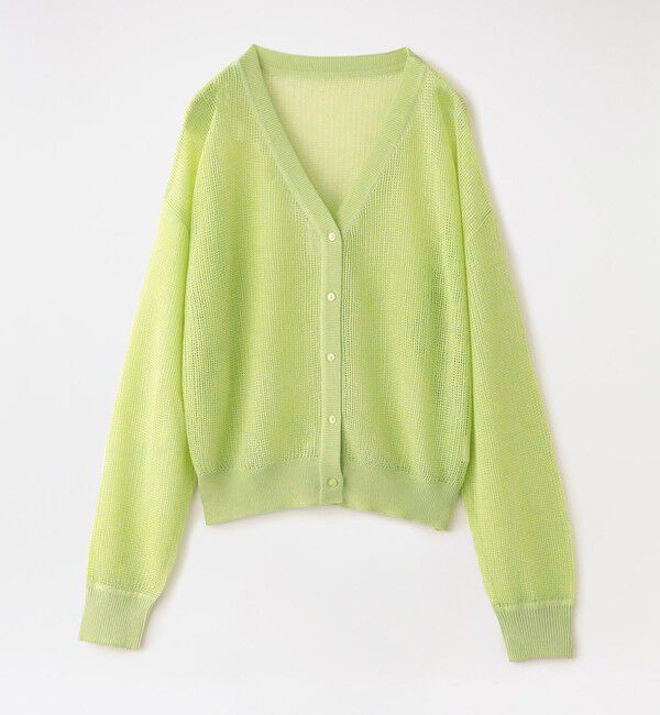  「メッシュカーディガン」|ニット・セーター|ライトグリーン2