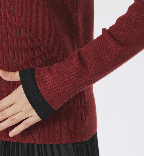  「ブロッキング２フェイスニットプルオーバー」|ニット・セーター|