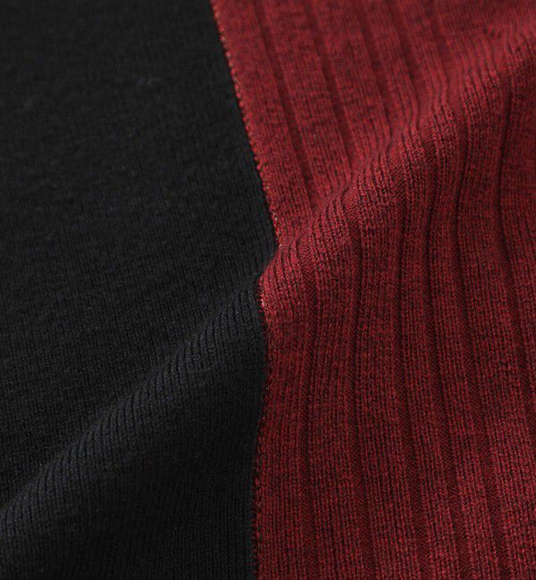  「ブロッキング２フェイスニットプルオーバー」|ニット・セーター|