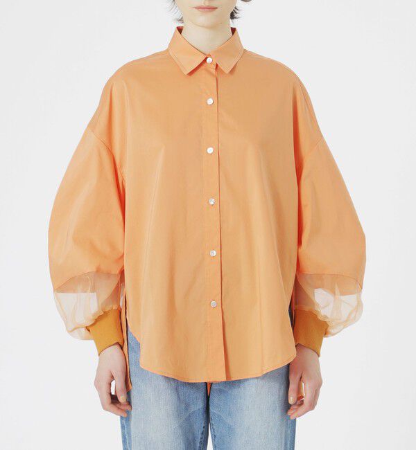  「【ドラマ着用商品】バックプリーツシアースリーブシャツ」|シャツ・ブラウス|