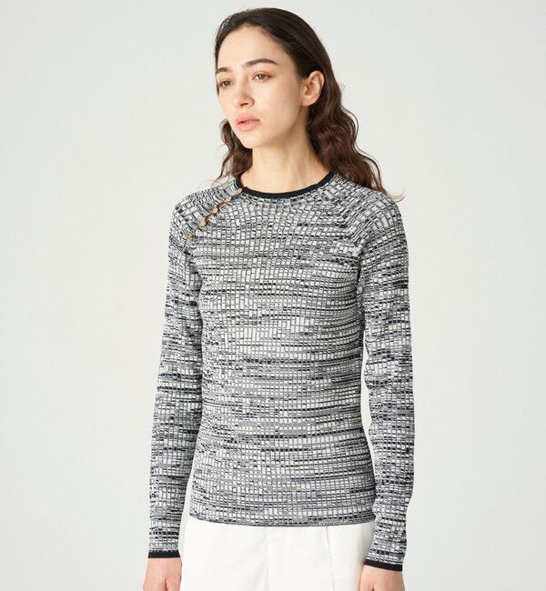  「ミックスヤーンニットプルオーバー」|ニット・セーター|ブラック