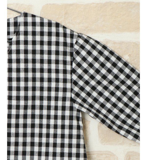 ikka kids「【キッズ】ギンガムチェックバルーンスリーブブラウス（120~160cm）」|シャツ・ブラウス|