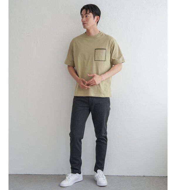 ikka「ストライプMIXポケットTシャツ」|Tシャツ・カットソー|