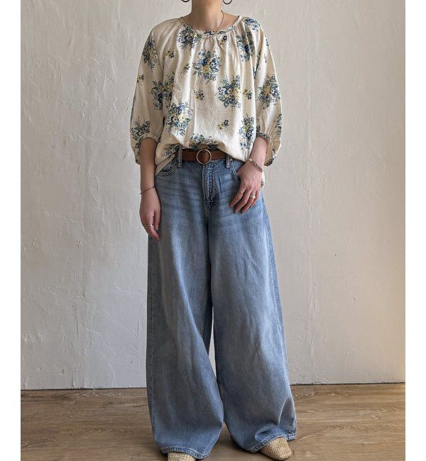 Lbc with Life「リネン混ブーケプリントパフスリーブ」|シャツ・ブラウス|