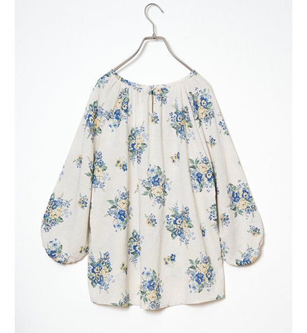Lbc with Life「リネン混ブーケプリントパフスリーブ」|シャツ・ブラウス|