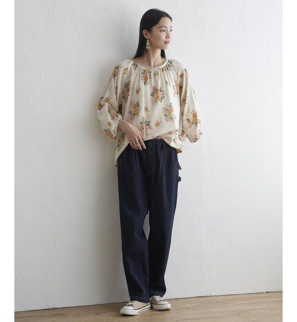 Lbc with Life「リネン混ブーケプリントパフスリーブ」|シャツ・ブラウス|