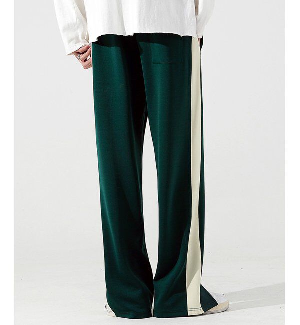 VENCE share style「ストレートラインパンツ」|デニム|グリーン