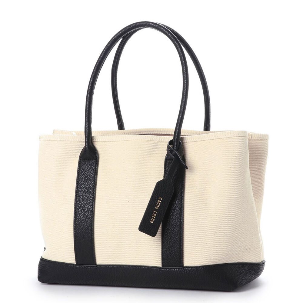 cache cache「カシュカシュ トートバッグ パーテーション レディース キャンバス 通販 大きめ ブランド」|トートバッグ|ブラック1