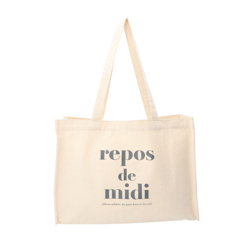 BACKYARD FAMILY「帆布 トートバッグ 通販 トート トートバック 手提げ 肩掛け スクエア 横長 無地 コットン」|トートバッグ|ベージュ1