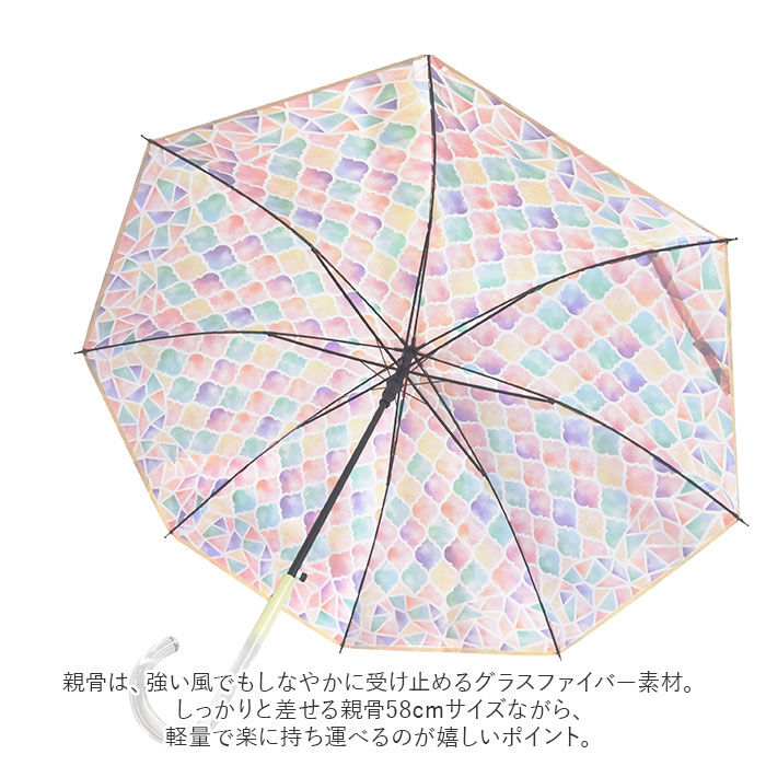 BACKYARD FAMILY「傘 レディース ジャンプ 通販 ビニール傘 ジャンプ式 おしゃれ アンシャンテ ステンドグラス傘」|傘|