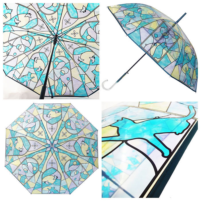 BACKYARD FAMILY「傘 レディース ジャンプ 通販 ビニール傘 ジャンプ式 おしゃれ アンシャンテ ステンドグラス傘」|傘|