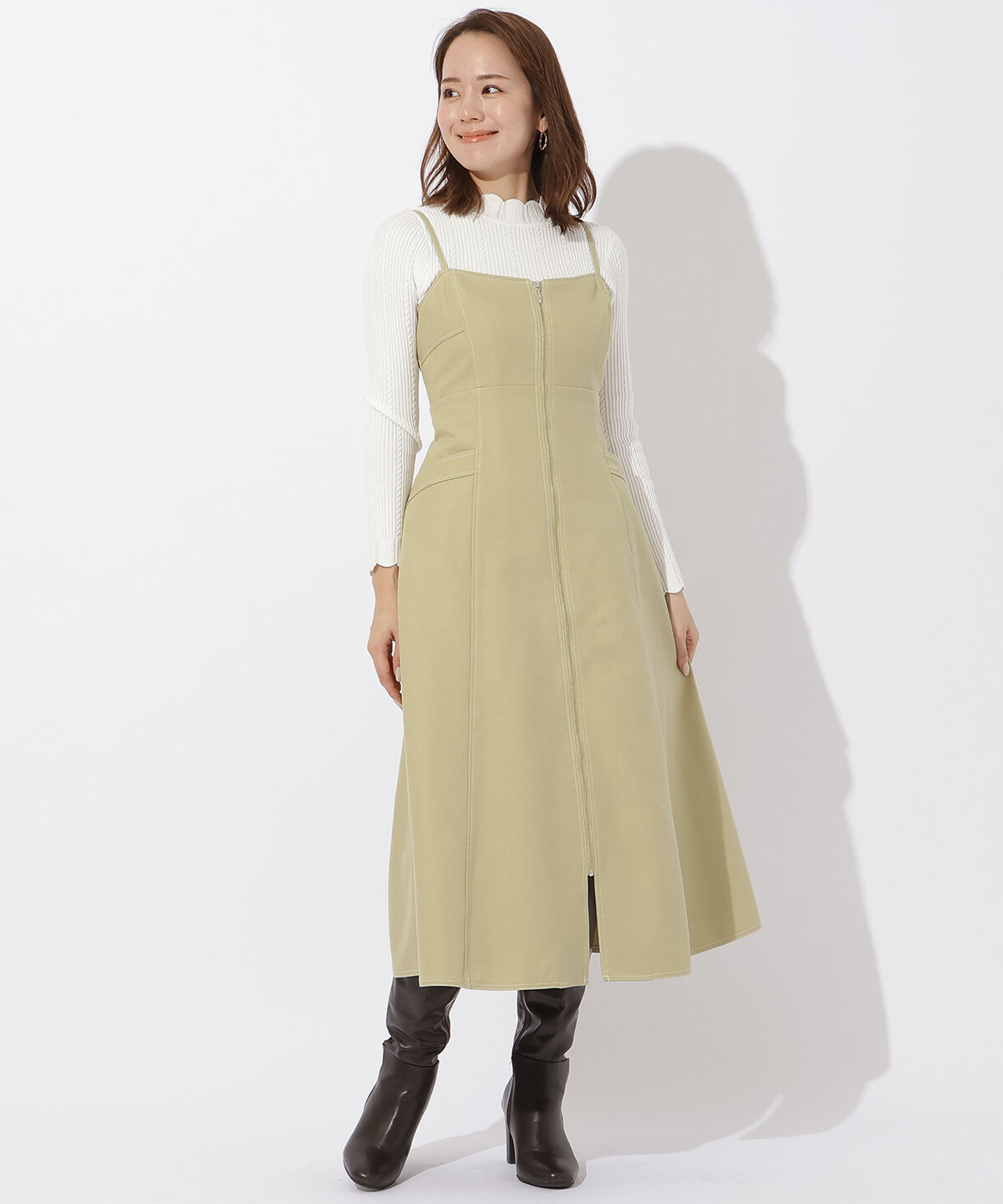 アンドクチュール「スカラネックプルオーバー＋ジップジャンスカ」|ワンピース|