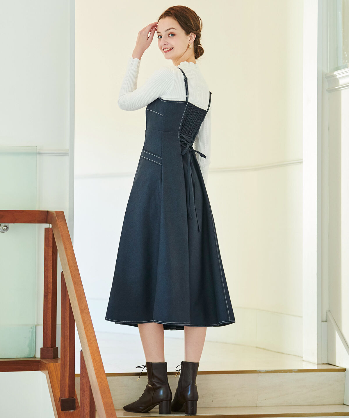 アンドクチュール「スカラネックプルオーバー＋ジップジャンスカ」|ワンピース|