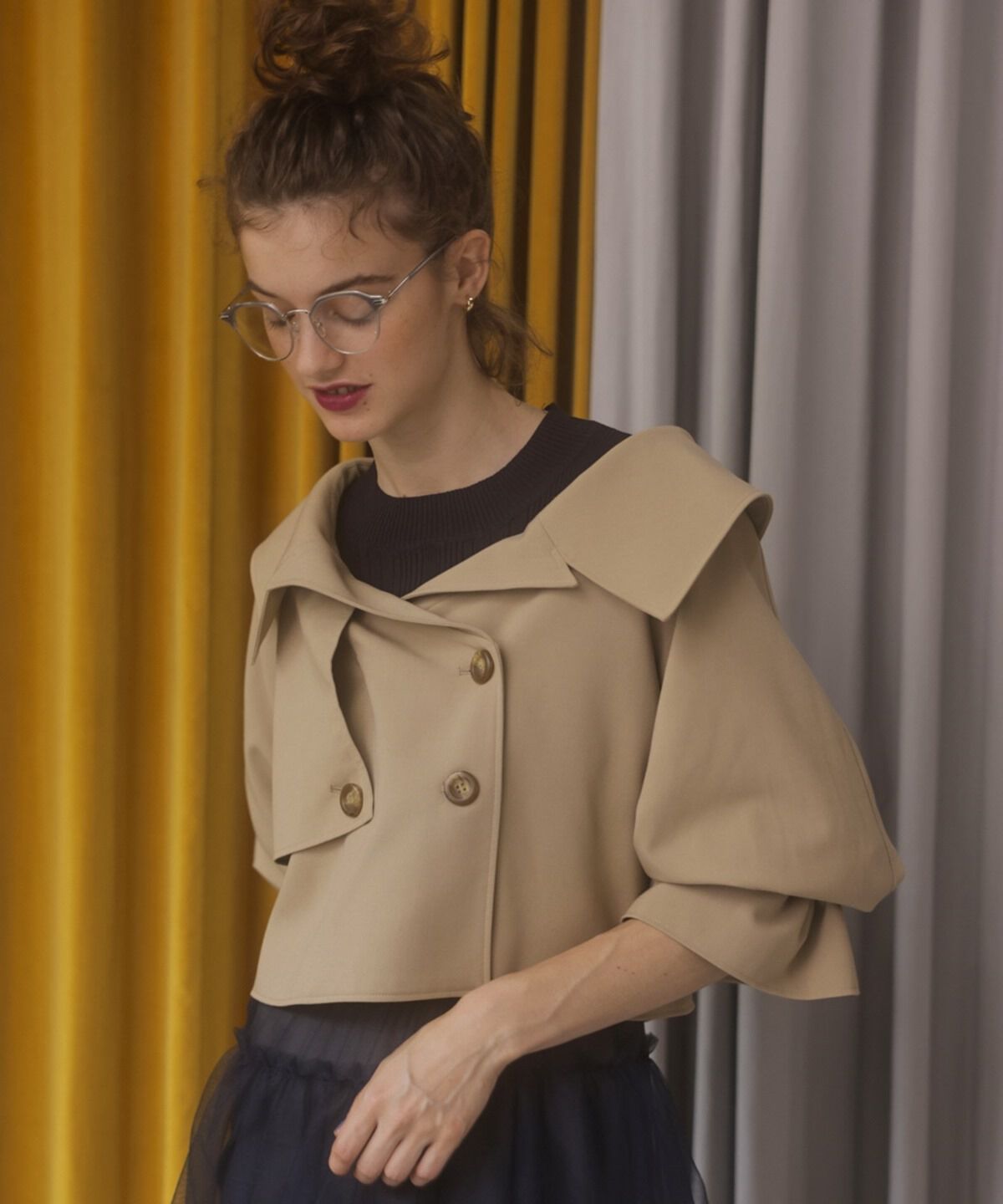 REDYAZEL「2WAYショートブルゾン」|ブルゾン・スタジャン|ベージュ