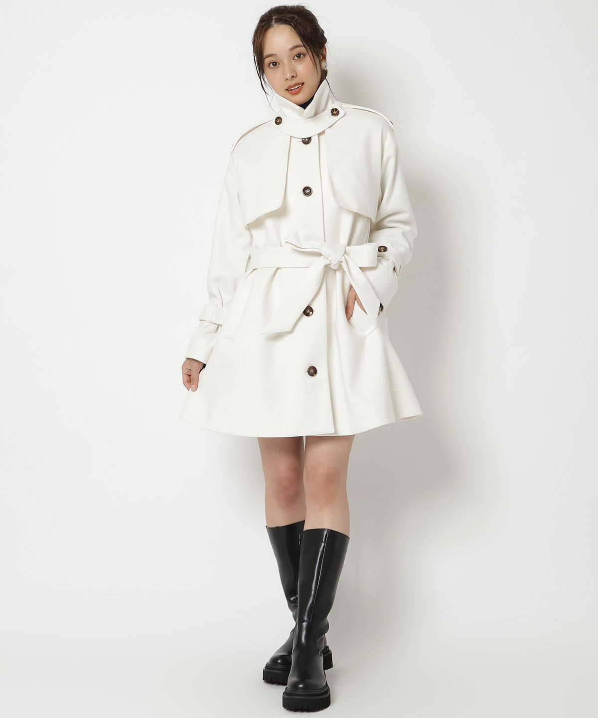 REDYAZEL「スタンドカラーショートコート」|ステンカラーコート|