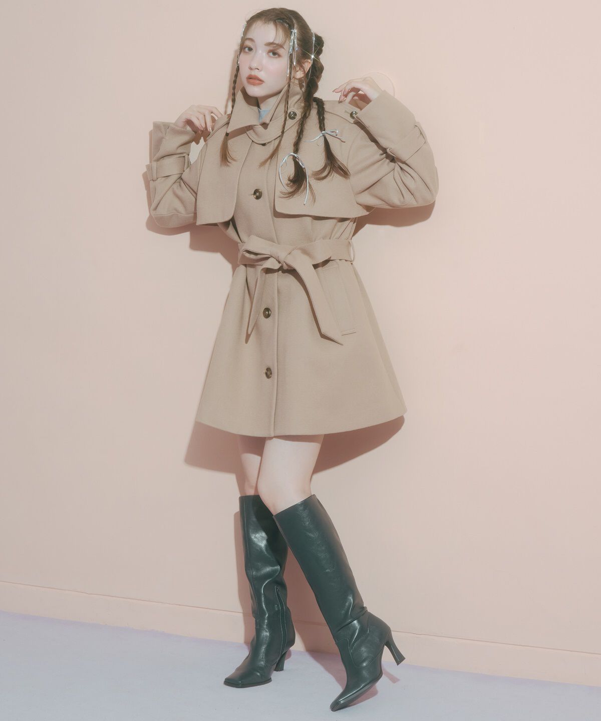 REDYAZEL「スタンドカラーショートコート」|ステンカラーコート|