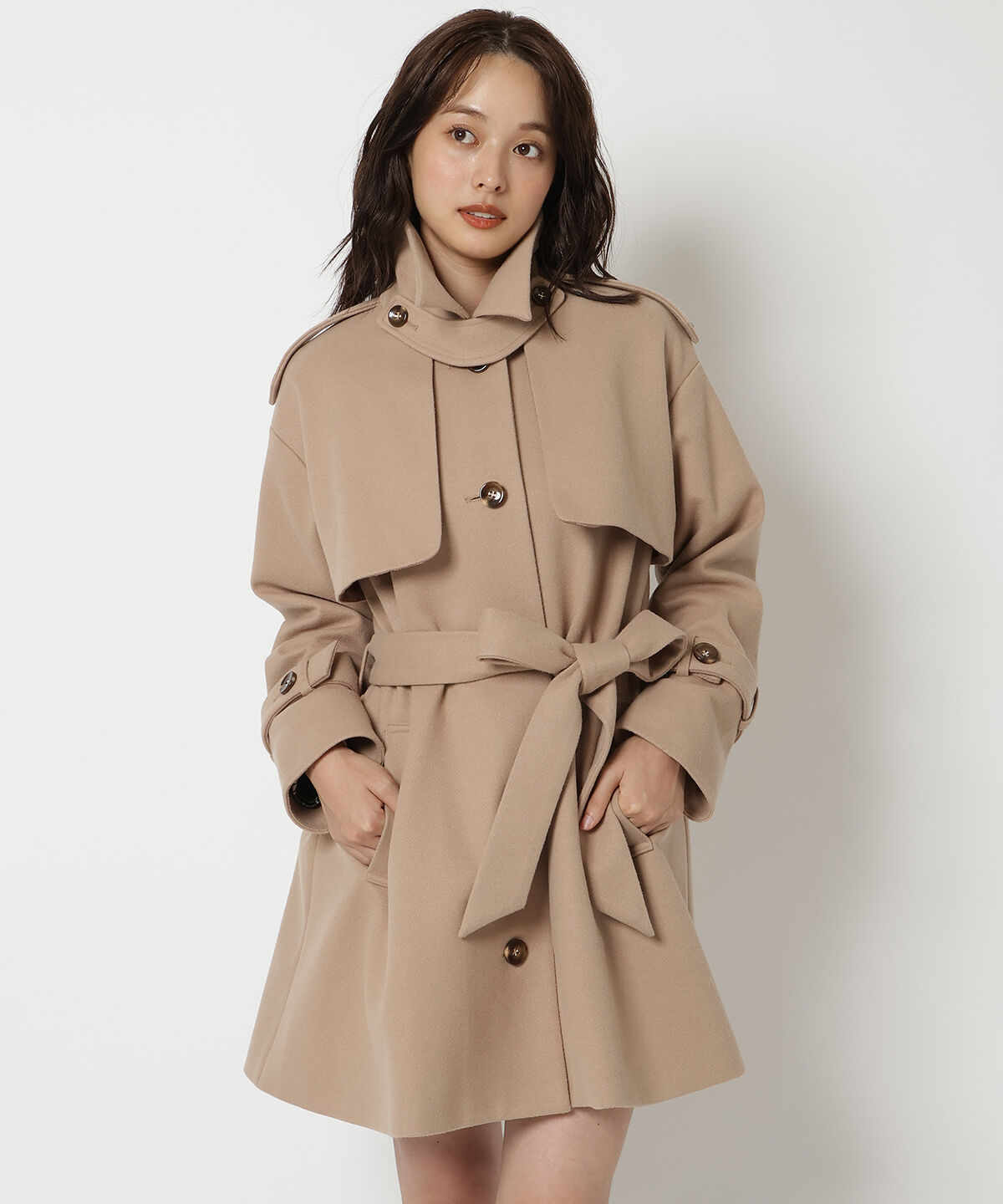 REDYAZEL「スタンドカラーショートコート」|ステンカラーコート|