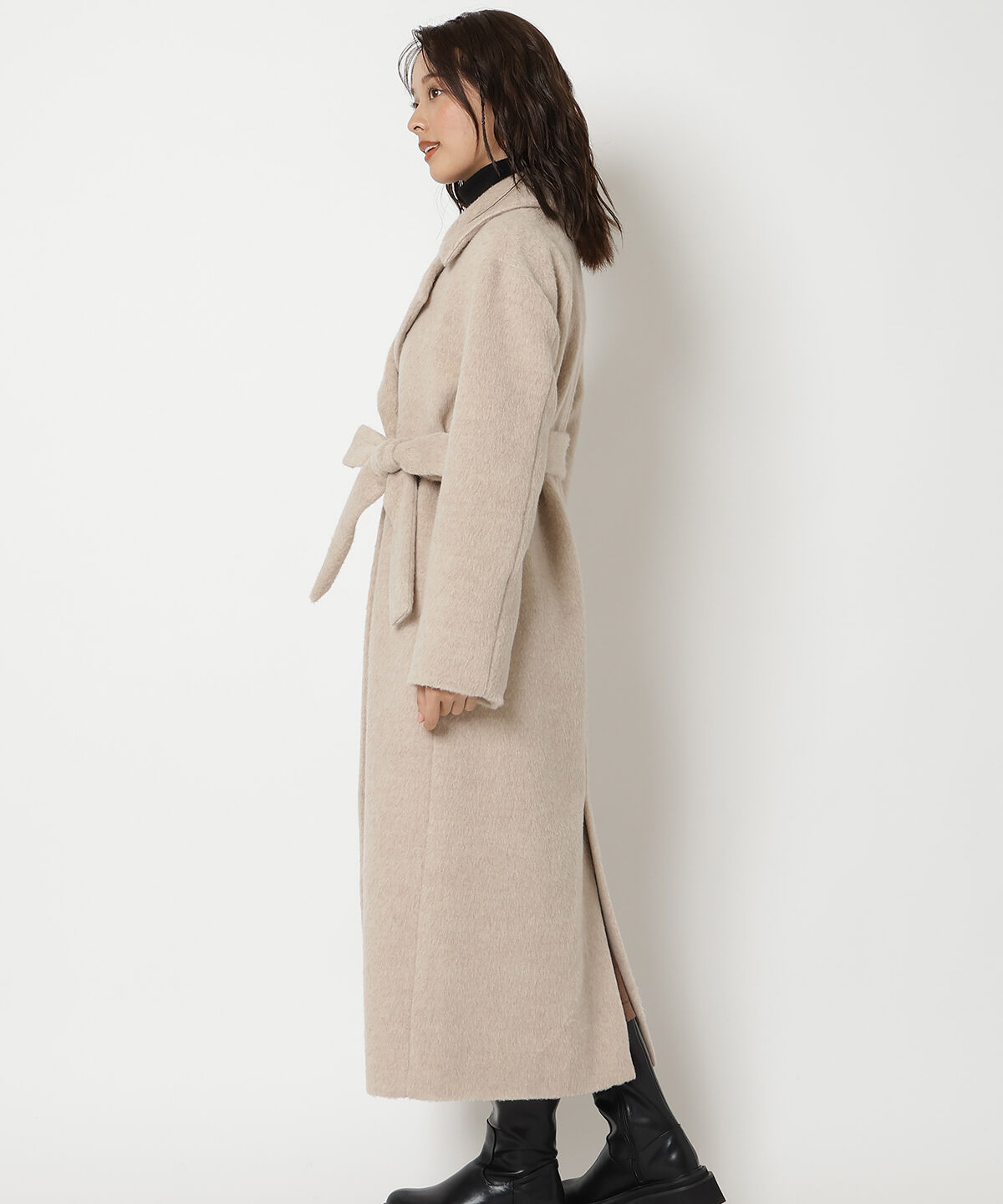 REDYAZEL「シャギーロングコート」|ステンカラーコート|