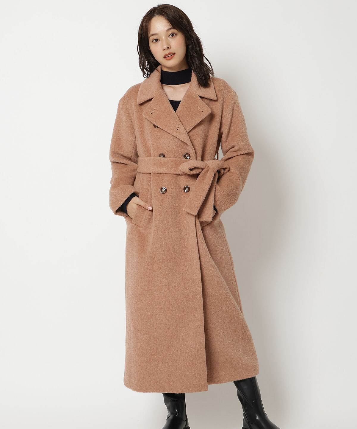 REDYAZEL「シャギーロングコート」|ステンカラーコート|