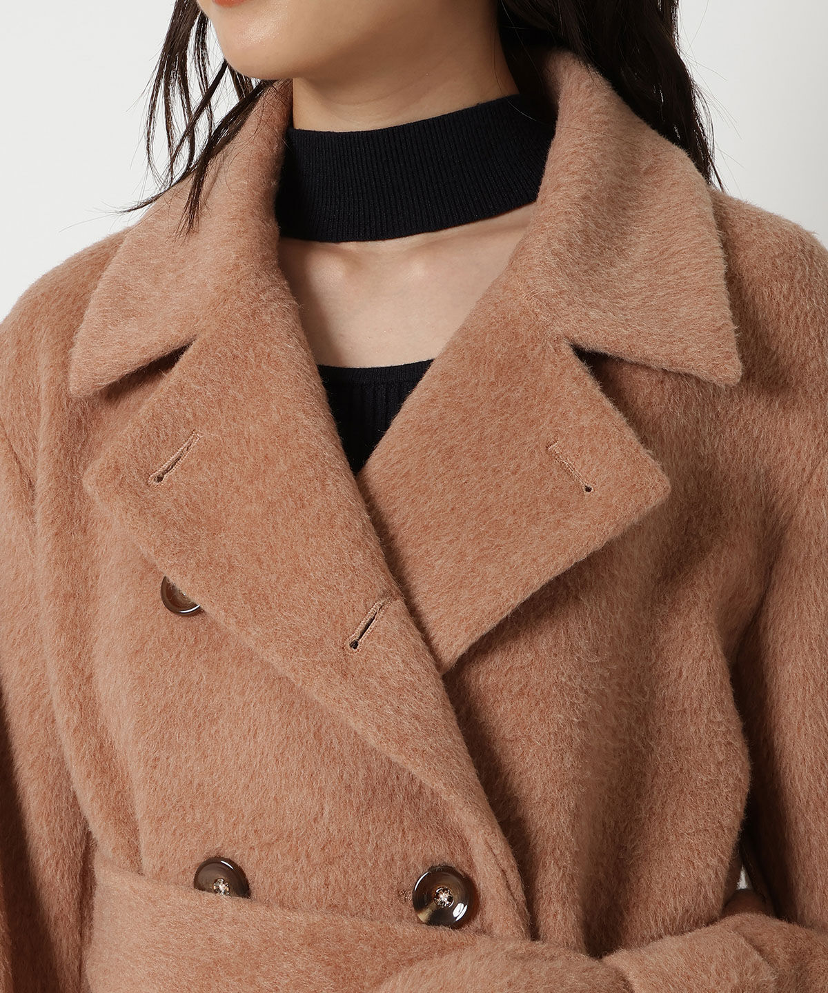 REDYAZEL「シャギーロングコート」|ステンカラーコート|