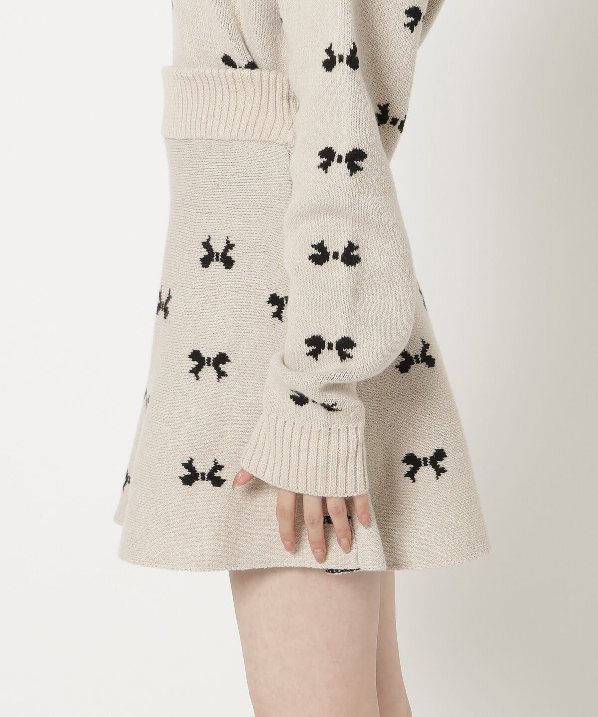 REDYAZEL「リボンジャガードニットスカート」|フレア|