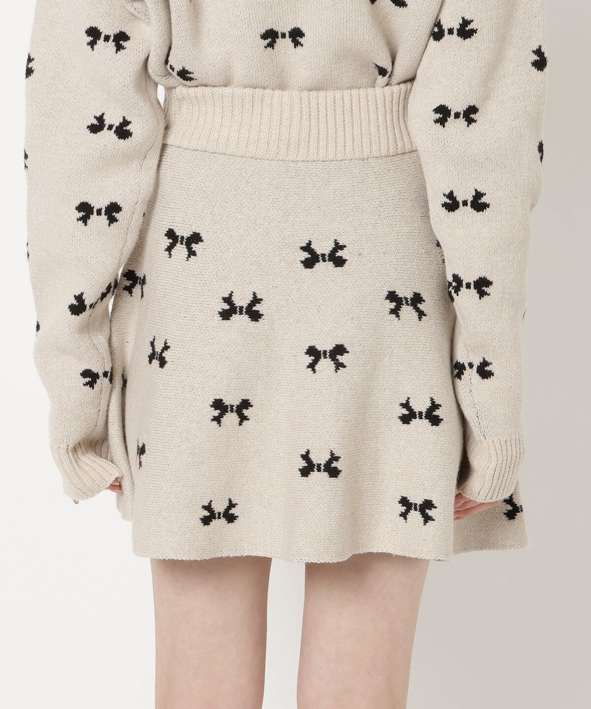 REDYAZEL「リボンジャガードニットスカート」|フレア|
