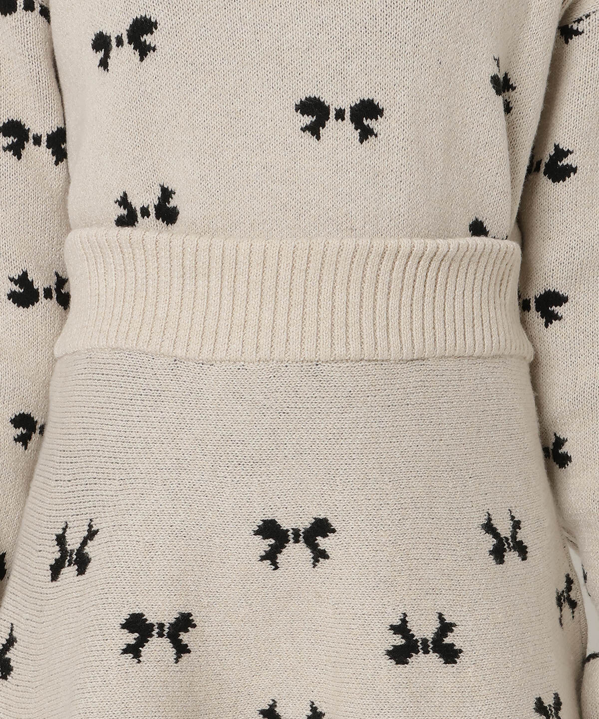 REDYAZEL「リボンジャガードニットスカート」|フレア|