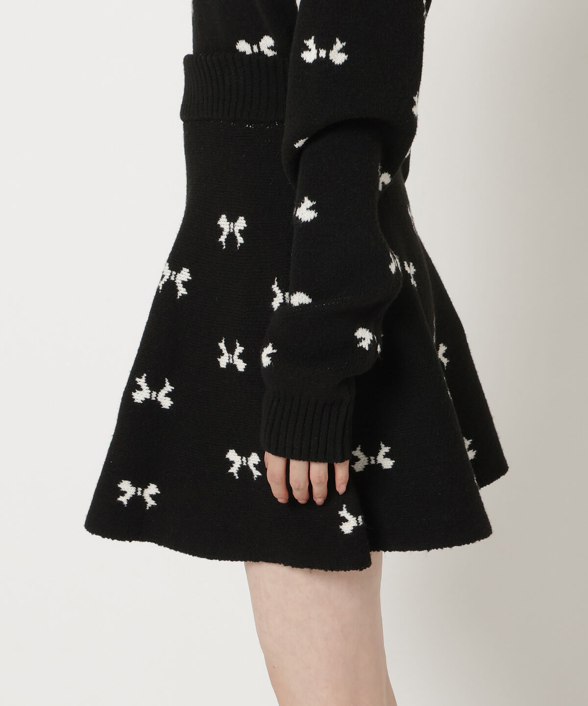 REDYAZEL「リボンジャガードニットスカート」|フレア|