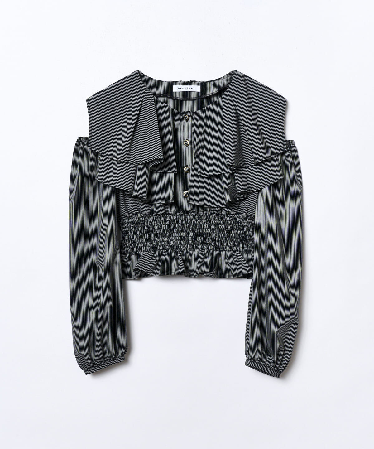 REDYAZEL「ストライプ肩あきブラウス」|シャツ・ブラウス|