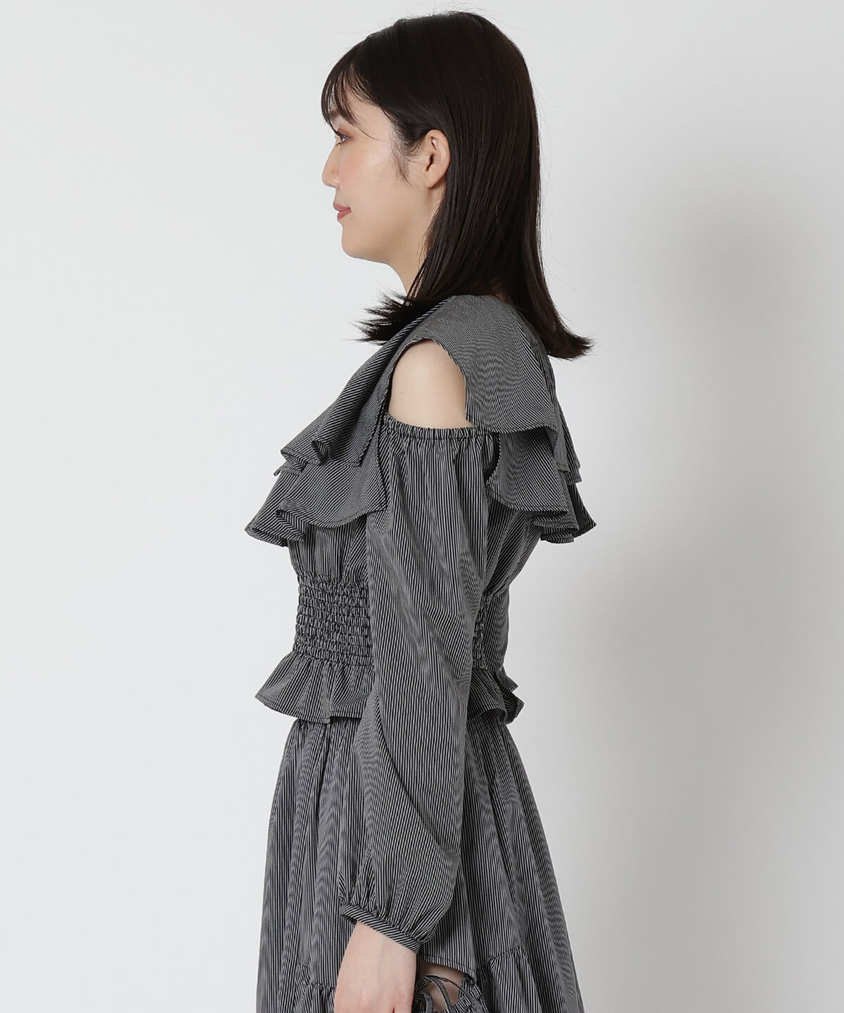 REDYAZEL「ストライプ肩あきブラウス」|シャツ・ブラウス|