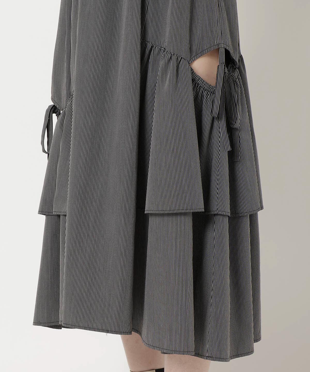 REDYAZEL「ストライプレッグ開きスカート」|フレア|