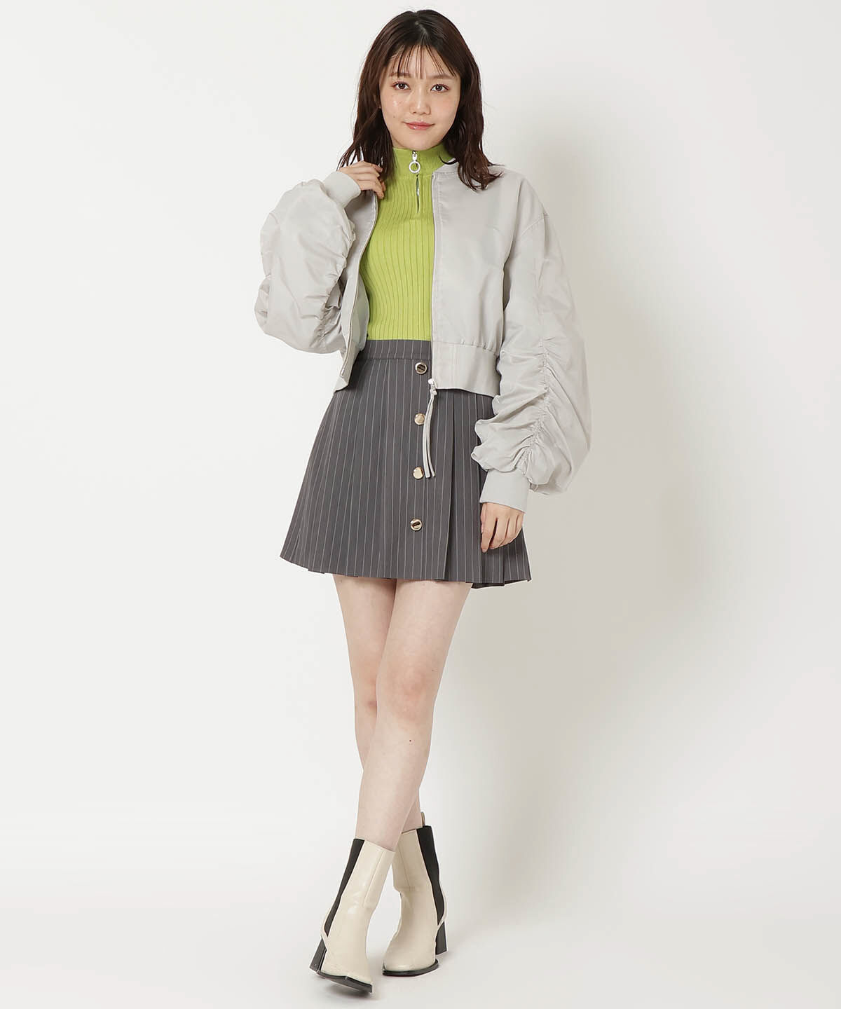 REDYAZEL「袖ギャザーMA-1」|ブルゾン・スタジャン|