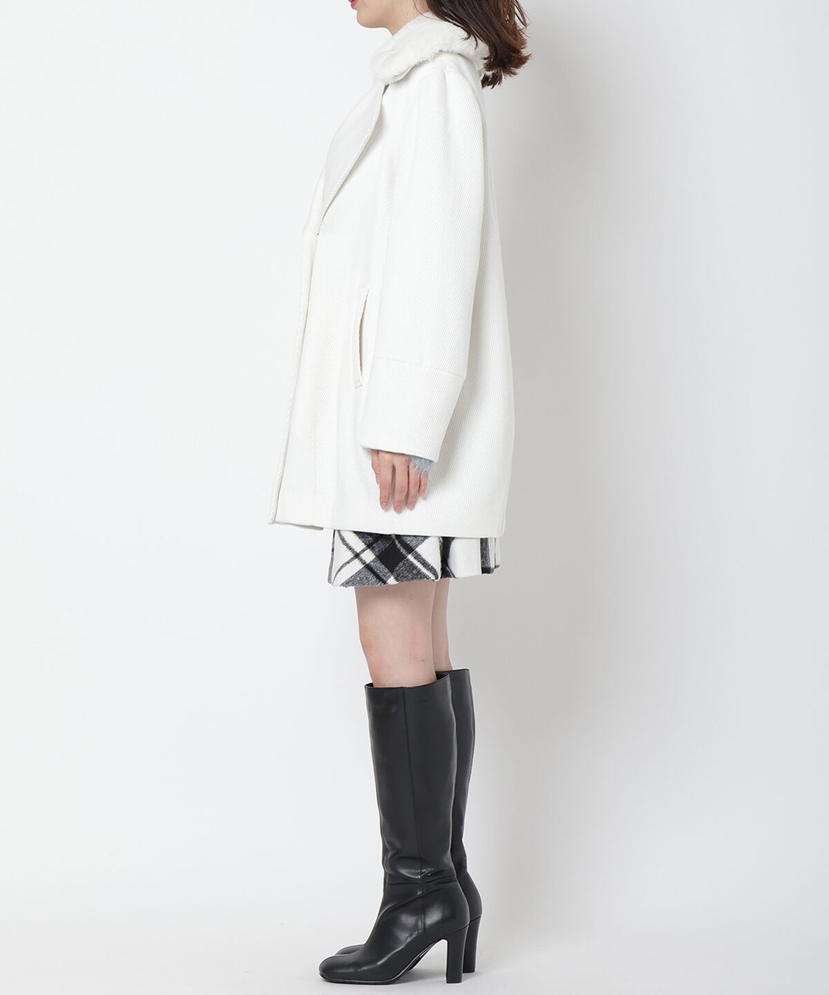 WILLSELECTION「ヘリンボーンファー付きコート」|その他|